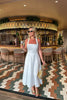 WHITE HALTERNECK MIDI DRESS