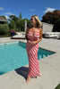 RED AND WHITE ZIG ZAG DRESS