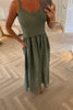 KHAKI VEST TOP DRESS