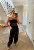 BLACK LACE TRIM TROUSER CO-ORD