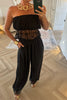 BLACK LACE TRIM TROUSER CO-ORD