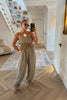 TAUPE LACE TRIM TROUSER CO-ORD