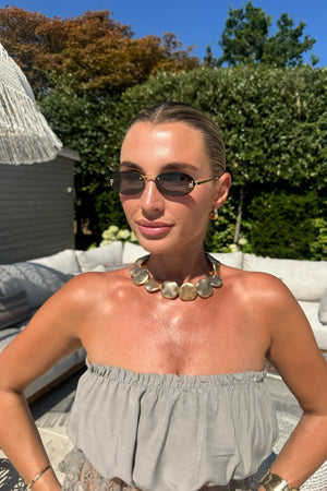 GOLD DISC NECKLACE