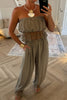 TAUPE LACE TRIM TROUSER CO-ORD