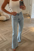 STRETCH DENIM FLARED JEANS