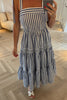 BLUE AND WHITE STRIPE MIDAXI DRESS
