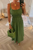 PREMIUM GREEN LINEN MIDI DRESS