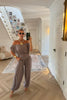 MINK SLASH NECK JUMPSUIT