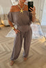 MINK SLASH NECK JUMPSUIT