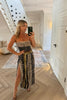 SPLIT LEG NAVY ANIMAL PRINT JUMPSUIT