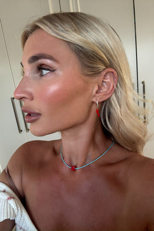 GOLD EARRINGS WITH CHILI PEPPER CHARM