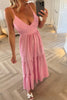 PINK AND WHITE TIE BACK CHEESECLOTH DRESS