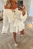 WHITE CHEESECLOTH LONG SLEEVE PLAYSUIT