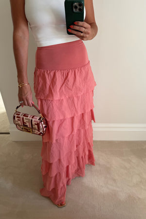 SOFT CORAL BOHO SKIRT