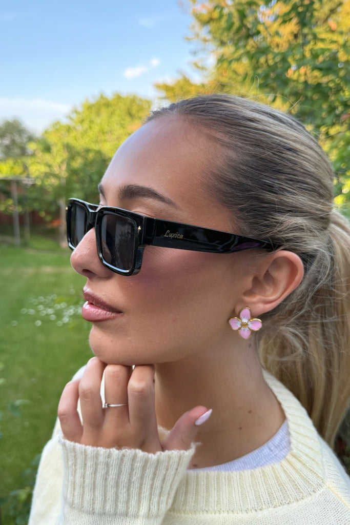 BLACK RECTANGLE RIM SUNGLASSES – Minnies Boutique
