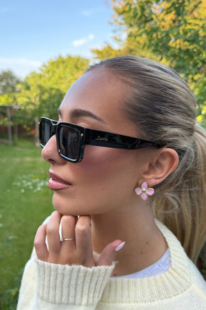 BLACK RECTANGLE RIM SUNGLASSES