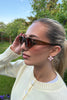 LIGHT BRONZE OVAL SUNGLASSES