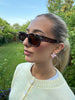 DARK BROWN RECTANGLE RIM SUNGLASSES