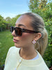 DARK BROWN RECTANGLE RIM SUNGLASSES