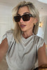 DARK BROWN RECTANGLE RIM SUNGLASSES