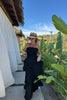 BLACK COTTON TIERED MAXI DRESS