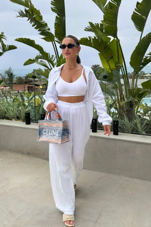 WHITE CHEESE CLOTH TROUSER CO-ORD