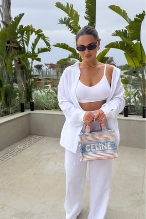 WHITE CHEESE CLOTH TROUSER CO-ORD