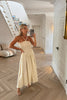 BEIGE STRETCH TOP COTTON MIDAXI DRESS