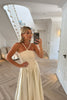 BEIGE STRETCH TOP COTTON MIDAXI DRESS