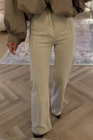 BEIGE SUPER STRETCH DENIM JEANS