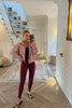 LIGHTWEIGHT BURGUNDY GINGHAM JACKET