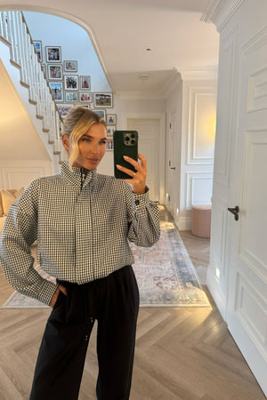 LIGHTWEIGHT BLACK GINGHAM JACKET
