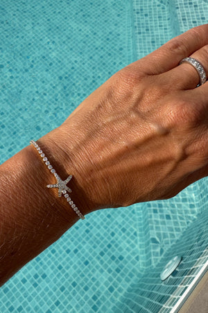 GOLD BOX CHAIN BRACELET WITH STARFISH CHARM