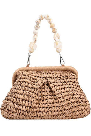 CELESTE COLLECTIVE - CORALIE - RAFFIA CLUCTH BAG