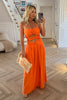 ORANGE COTTON CUT OUT MAXI DRESS