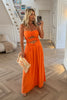 ORANGE COTTON CUT OUT MAXI DRESS