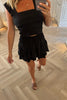 BLACK FRILLED SKORT CO-ORD