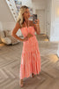 ORANGE AND WHITE STRIPE CUT OUT MAXI DRESS