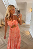 ORANGE AND WHITE STRIPE CUT OUT MAXI DRESS