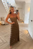 MOCCA STRETCH LACE MAXI DRESS
