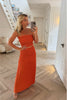 ORANGE STRAPLESS TOP AND SKIRT CO-ORD