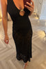 BLACK STRETCH LACE MIDAXI WITH BODYSUIT