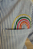BLUE AND WHITE STRIPE COTTON EMBROIDERED SHIRT
