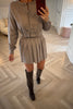 SOFT KNIT TAUPE CARDIGAN AND SKIRT CO-ORD