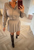 SOFT KNIT TAUPE CARDIGAN AND SKIRT CO-ORD