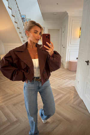 WINE TRENCH BOMBER JACKET