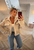 LIGHT BEIGE TEDDY JACKET