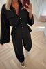 BLACK SILKY TROUSER AND JACKET CO-ORD