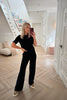 BLACK SHORT SLEEVE SOFT KNIT CO-ORD