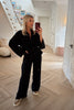 BLACK SILKY TROUSER AND JACKET CO-ORD